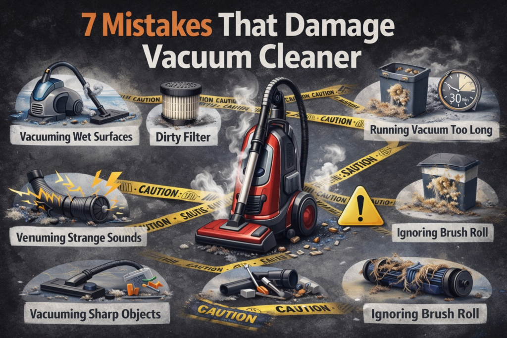 Mistakes That Damage Vacuum Cleaner and Reduce Its Lifespan